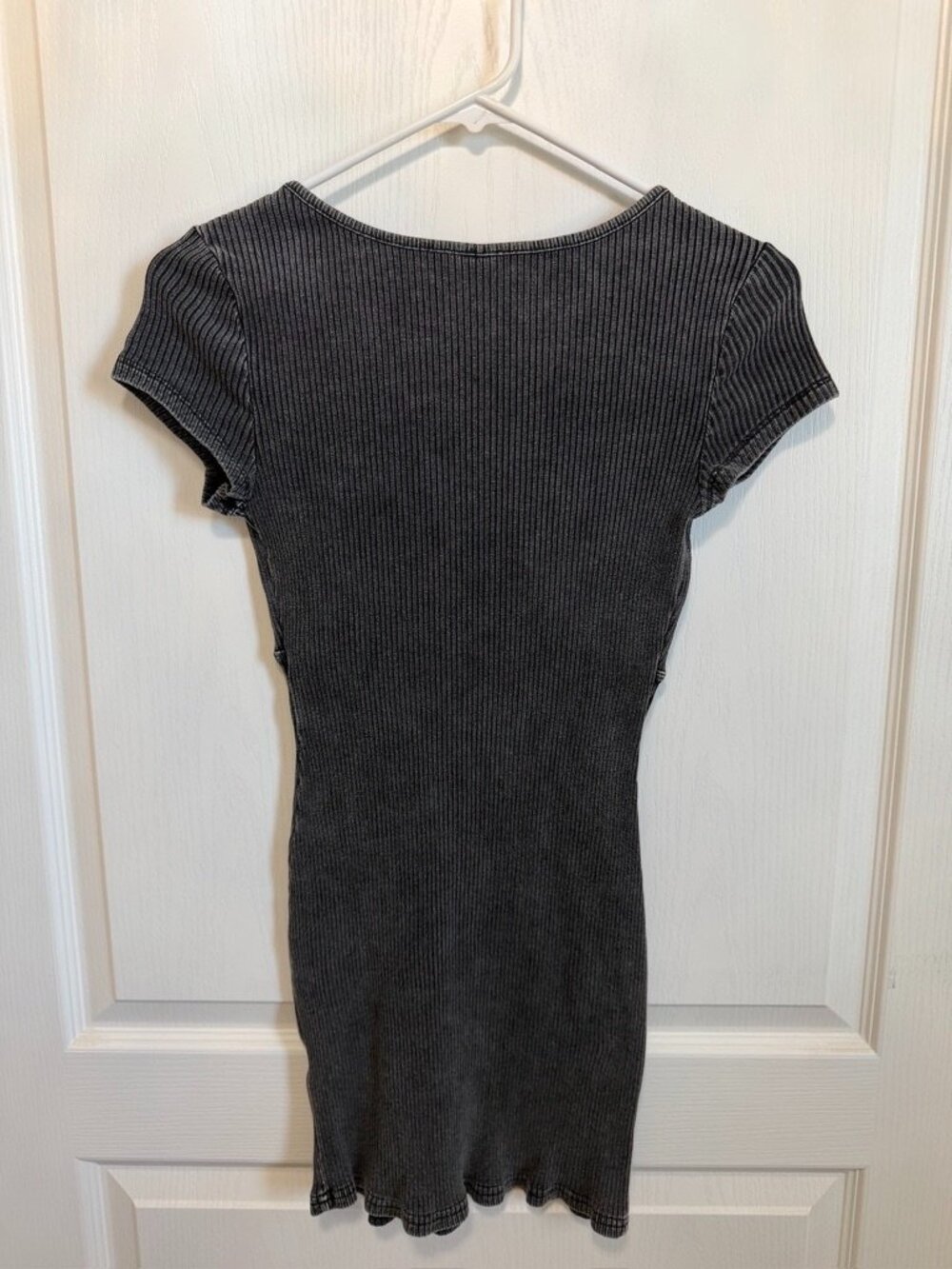 Coolane Women's Spring/Summer Grunge Preppy Casual Cotton Rib Knit Dress - Picture 3 of 3